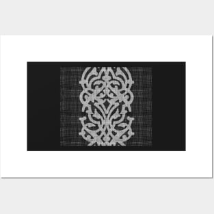 black linen with white damask Posters and Art